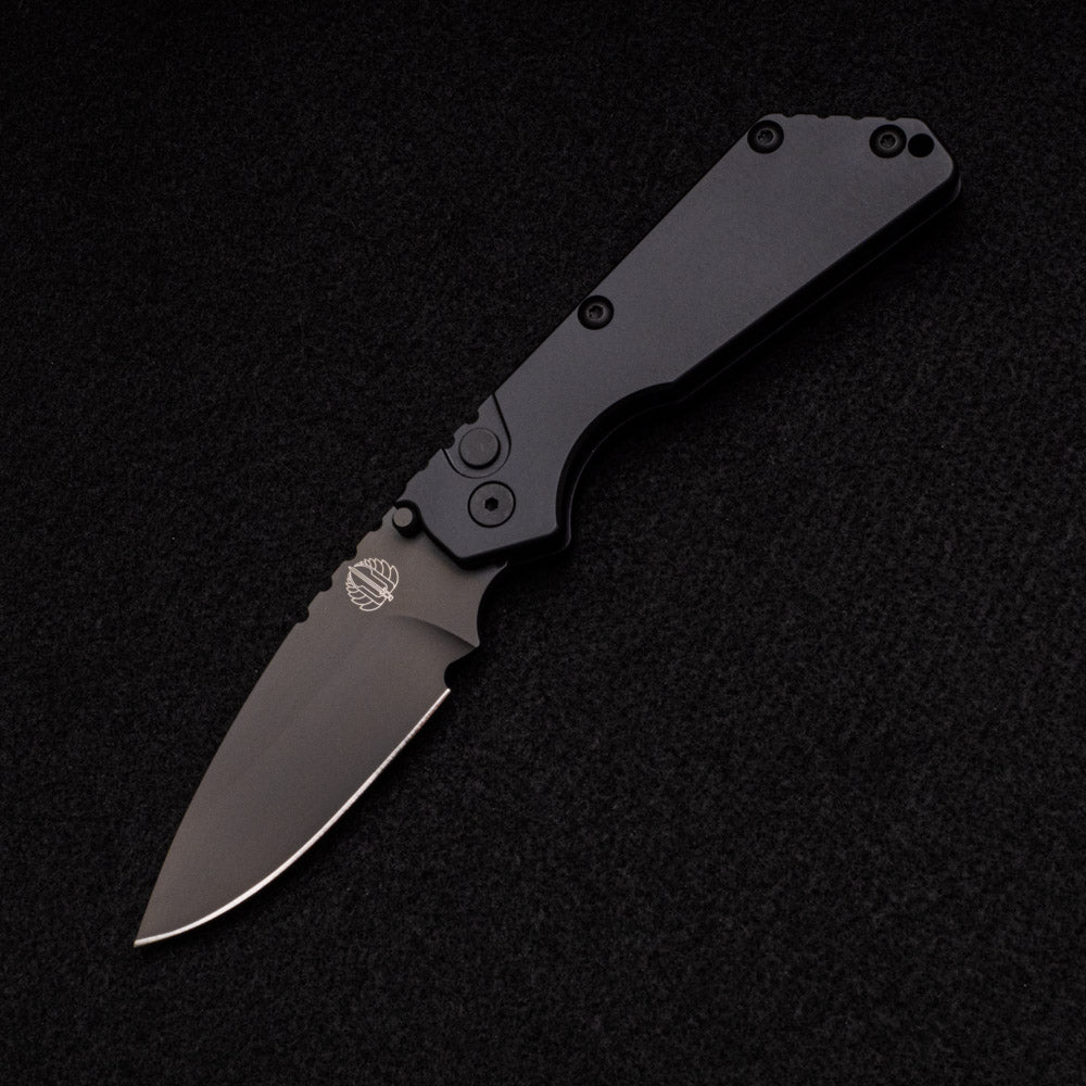 Pro-Tech Knives Strider SnG Auto - Black Aluminum Handle - Black DLC 154CM Blade - 2403