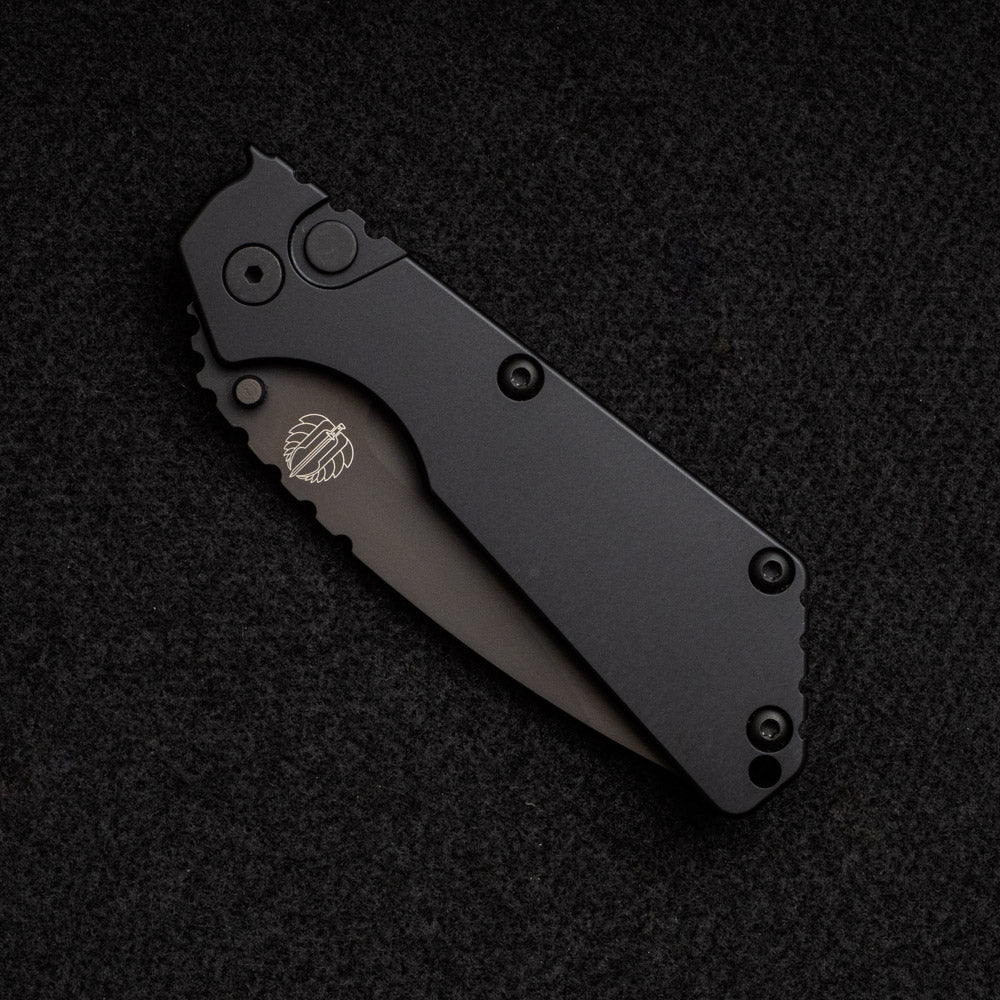 Pro-Tech Knives Strider SnG Auto - Black Aluminum Handle - Black DLC 154CM Blade - 2403