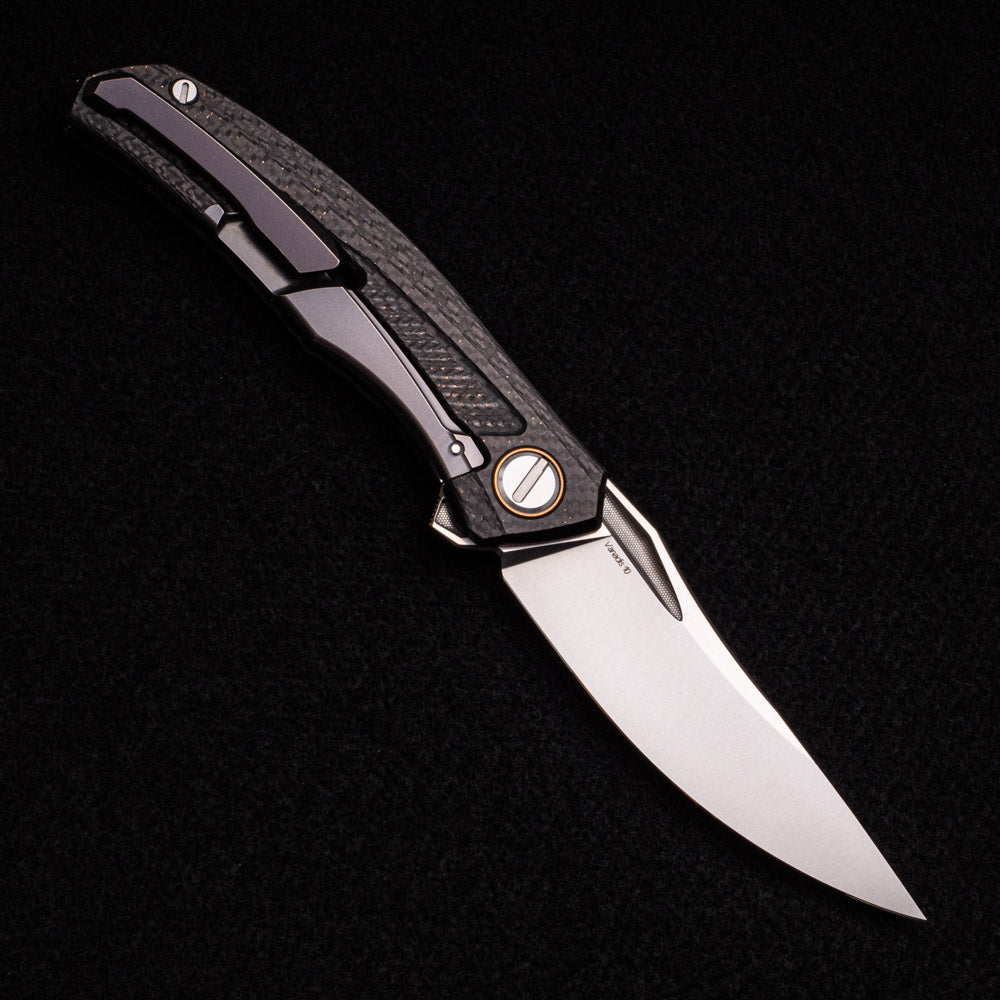 Shirogorov Custom Division Quantum Bronze – Lightning strike Carbon Fiber Handles – Vanadis 10 Blade – RBS