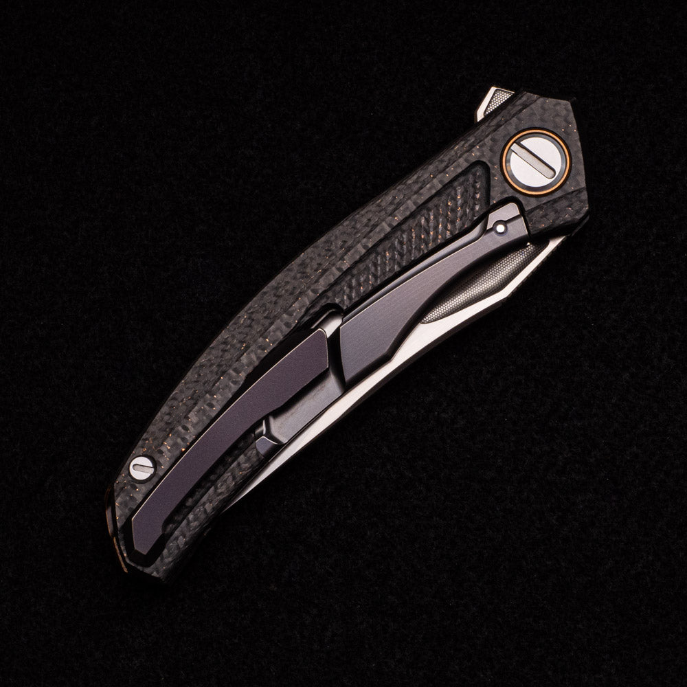 Shirogorov Custom Division Quantum Bronze – Lightning strike Carbon Fiber Handles – Vanadis 10 Blade – RBS