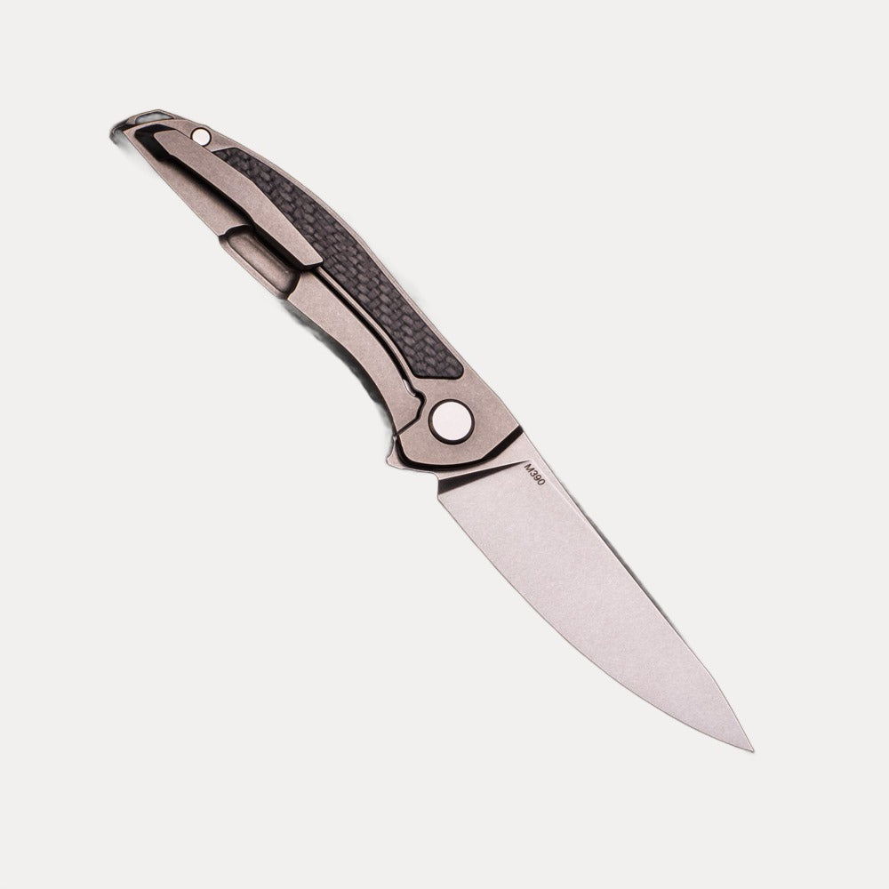 SHIROGOROV HATION ZERO – M390 BLADE – CARBON FIBER & TITANIUM HANDLE – MRBS