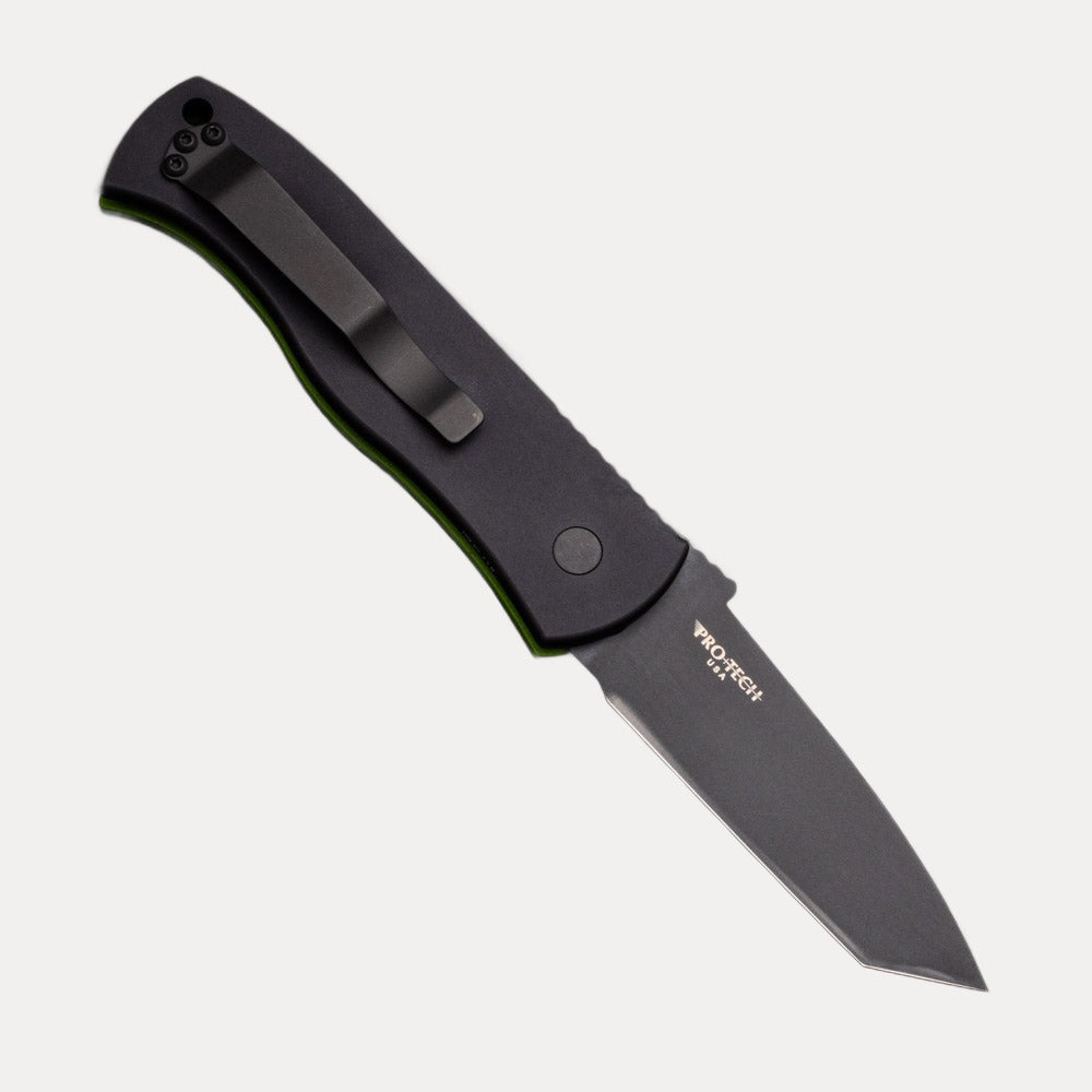 Pro-Tech Knives Emerson CQC7 Tanto Auto – GXIII – Green-Black G10 Handle – Black 154CM Blade