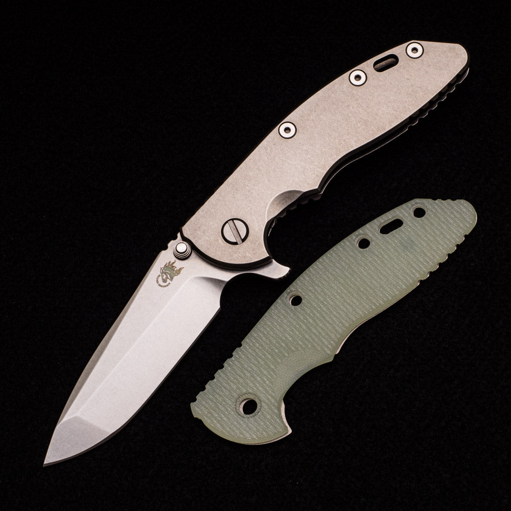 Hinderer Knives XM-18 3.5″ – Tri-Way – Spanto S45VN Blade – Stonewash – Translucent Green G10