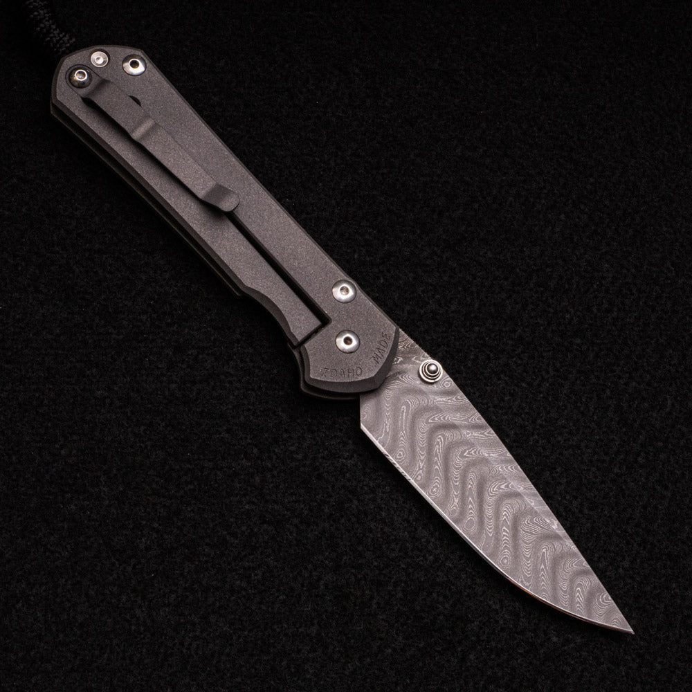 CHRIS REEVE LARGE SEBENZA 31 – SILVER DOUBLE THUMB LUGS – BOOMERANG BLADE