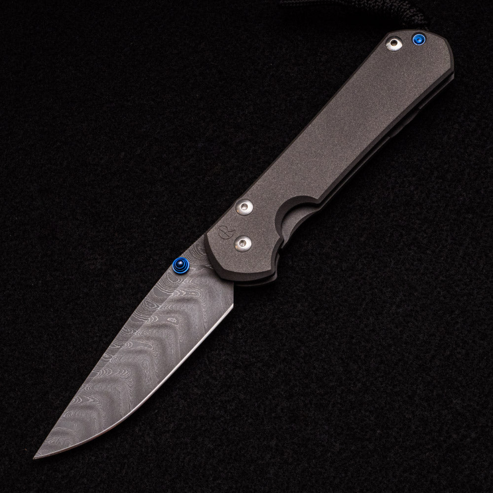 CHRIS REEVE LARGE SEBENZA 31 – BLUE DOUBLE THUMB LUGS – BOOMERANG BLADE