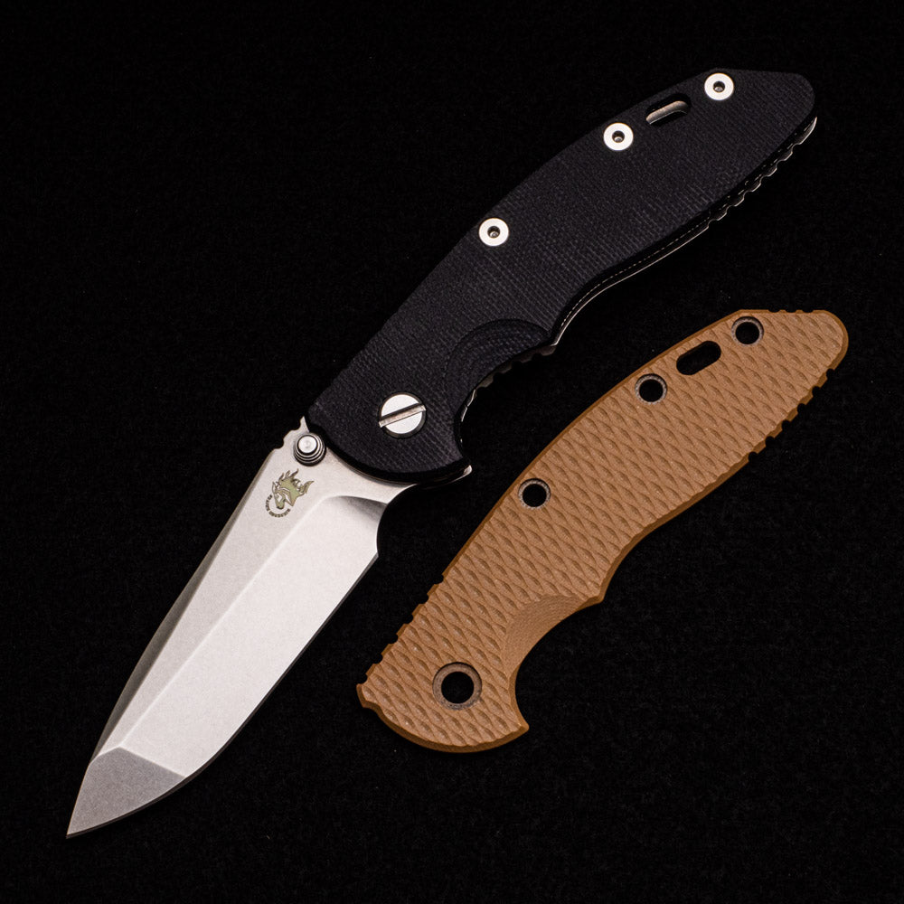 Hinderer Knives XM-18 3.5″ Non Flipper – Tri-Way – Spanto M390 Blade – Stonewash – Coyote G10