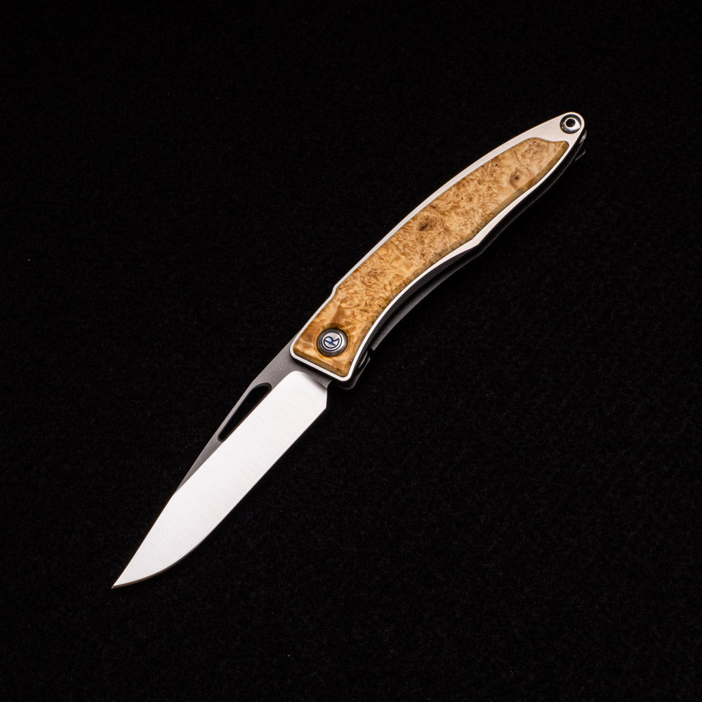 CHRIS REEVE MNANDI BOX ELDER BURL INLAY – CPM S45VN BLADE