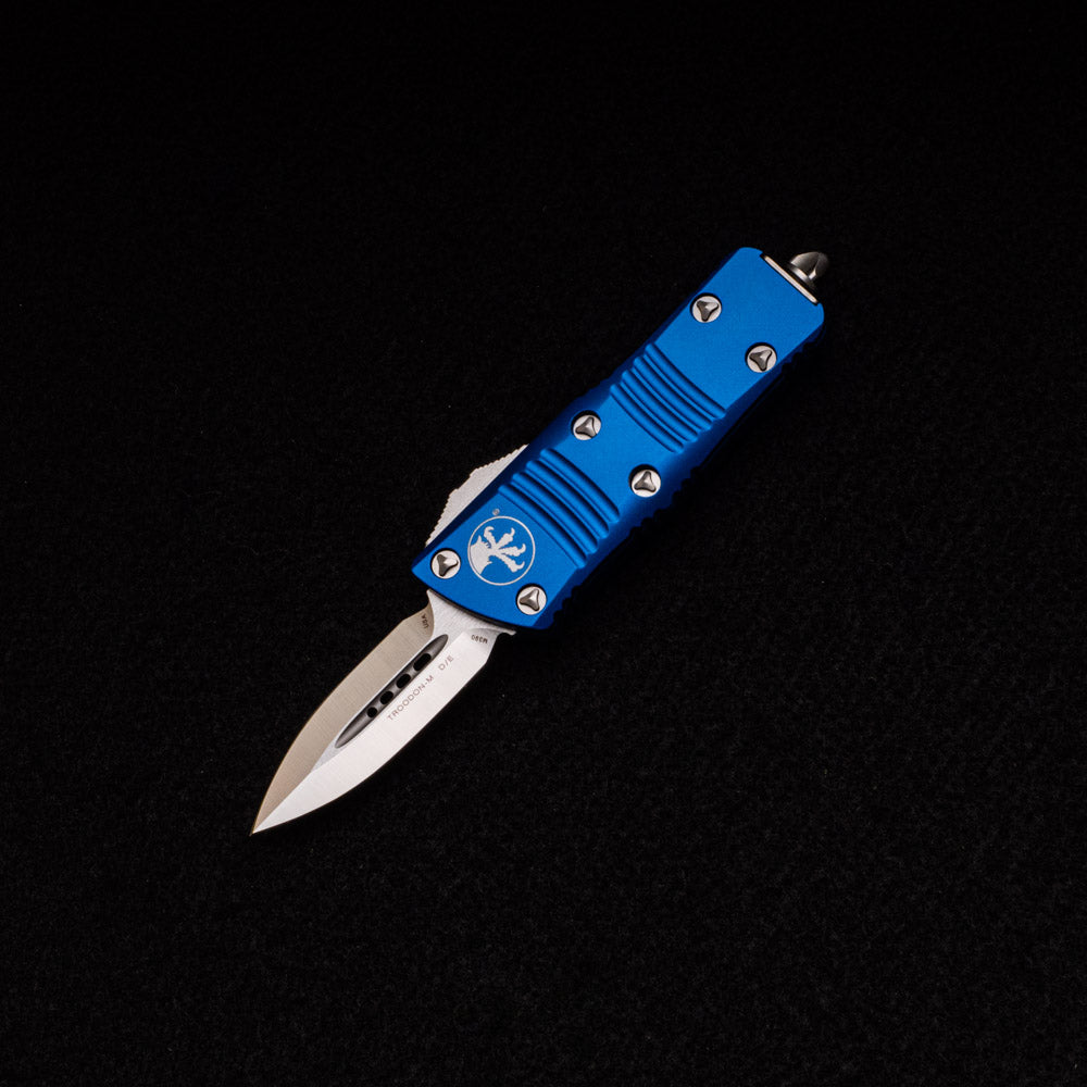 Microtech Troodon Mini – BLUE D-E Satin Standard 238-4 BL