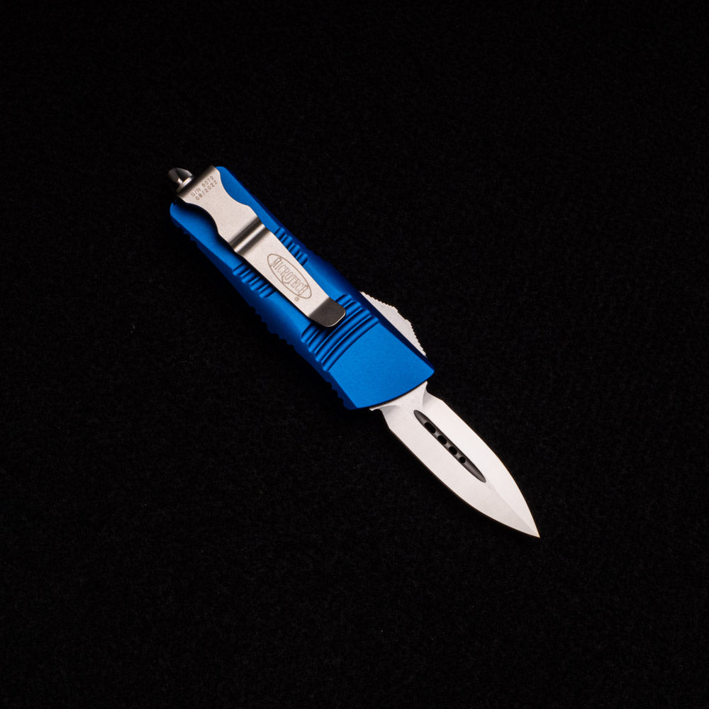 Microtech Troodon Mini – BLUE D-E Satin Standard 238-4 BL