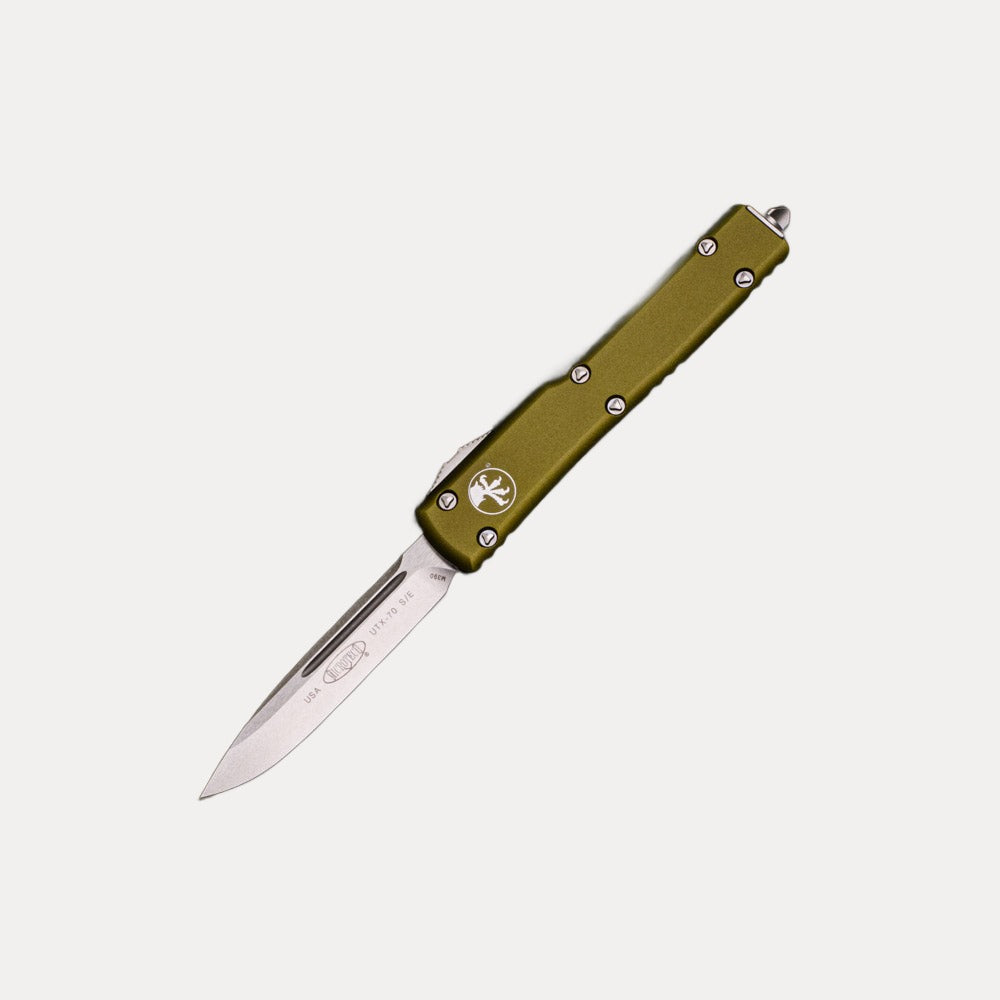 MICROTECH UTX-70 – S-E OD GREEN STONEWASH STANDARD – M390 BLADE – 148-10 OD