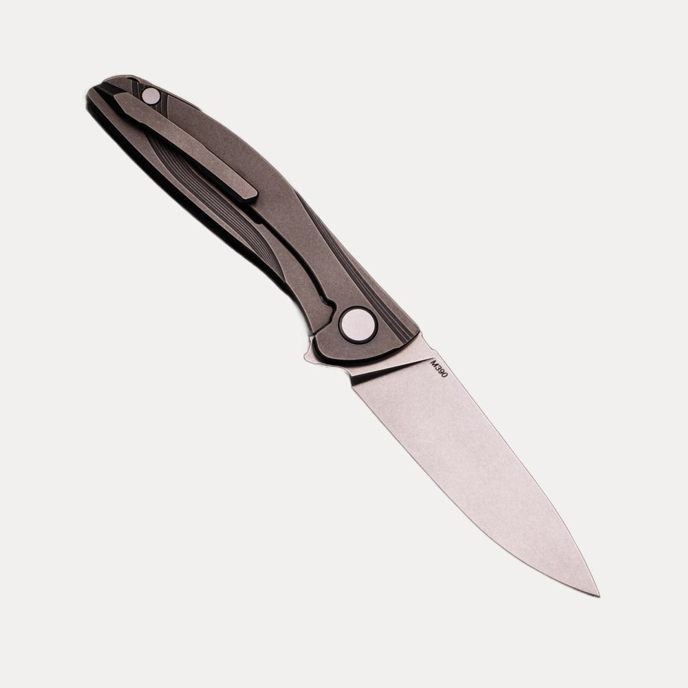 Shirogorov NeOn Lite – M390 BLADE – TITANIUM HANDLE – MRBS