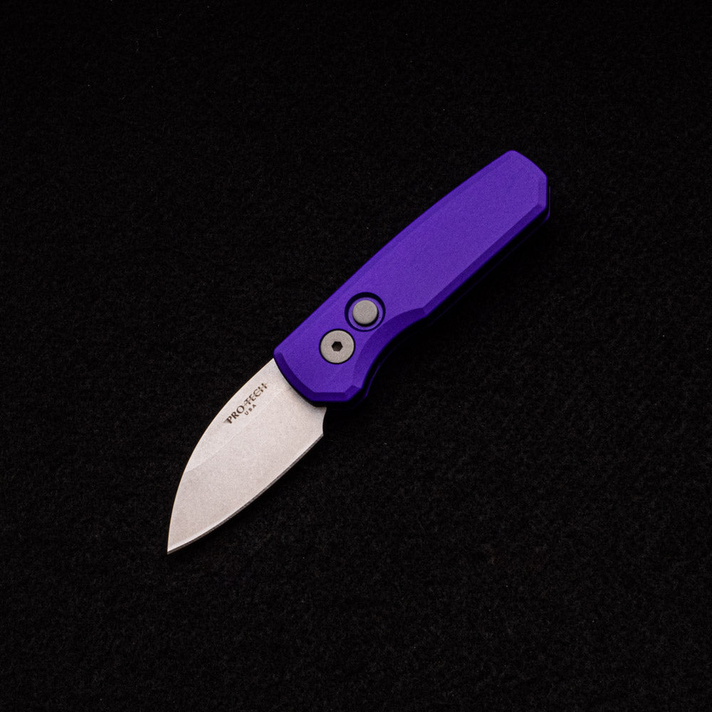 Pro-Tech Knives Runt 5 – Purple Aluminum Handle – Stonewash Magnacut Wharncliffe Blade – R5301-Purple