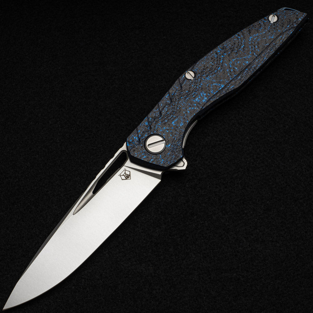 SHIROGOROV 111 GEN 5 – M390 BLADE – BLUE CARBON FIBER HANDLE – MRBS