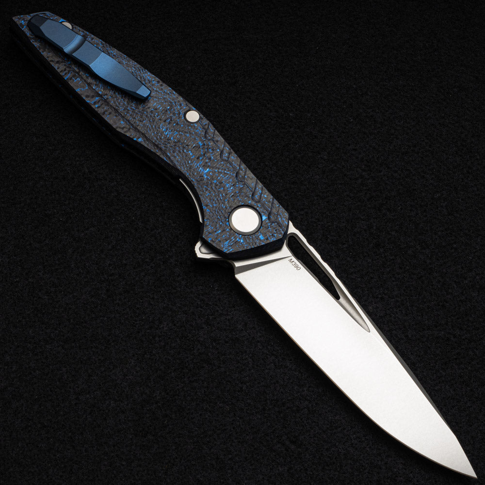 SHIROGOROV 111 GEN 5 – M390 BLADE – BLUE CARBON FIBER HANDLE – MRBS