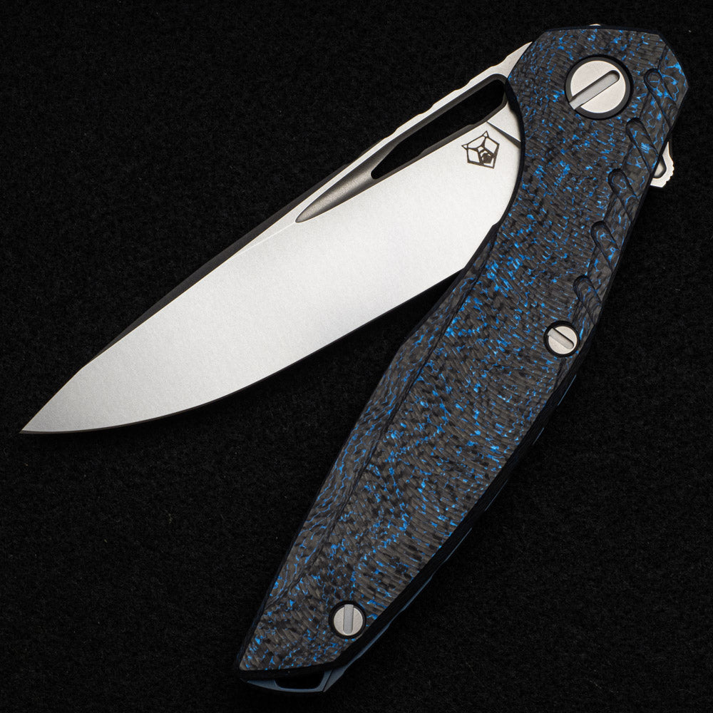 SHIROGOROV 111 GEN 5 – M390 BLADE – BLUE CARBON FIBER HANDLE – MRBS