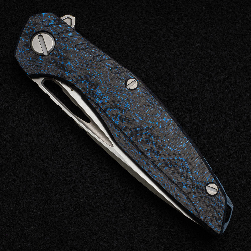 SHIROGOROV 111 GEN 5 – M390 BLADE – BLUE CARBON FIBER HANDLE – MRBS