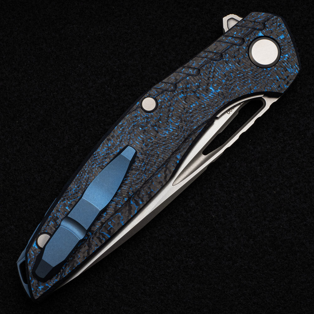 SHIROGOROV 111 GEN 5 – M390 BLADE – BLUE CARBON FIBER HANDLE – MRBS