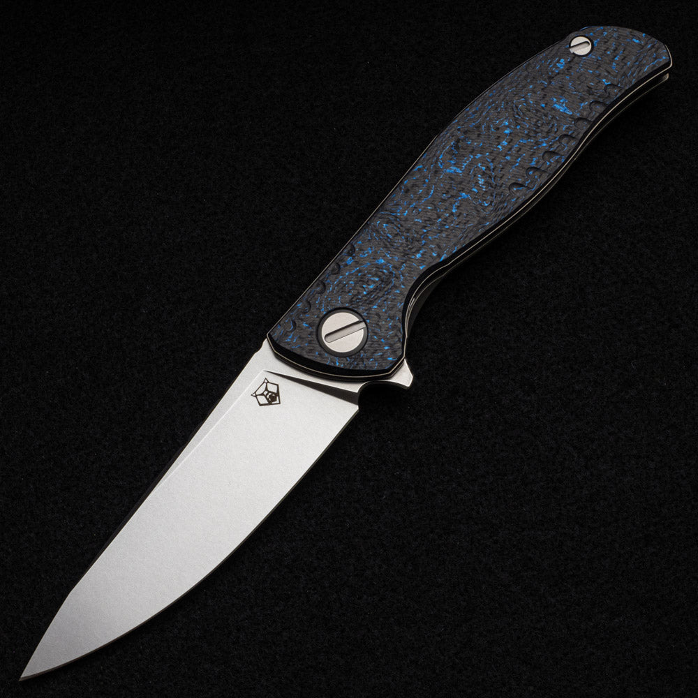 SHIROGOROV F3 NS – M390 Blade – Blue Carbon Fiber Handle – MRBS