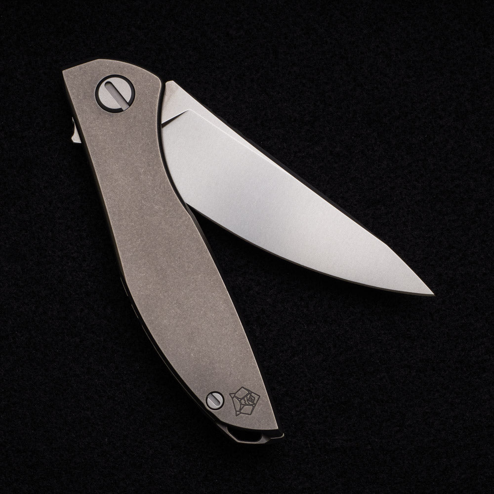 Shirogorov NeOn Zero Lefty – M390 BLADE – TITANIUM HANDLE – MRBS