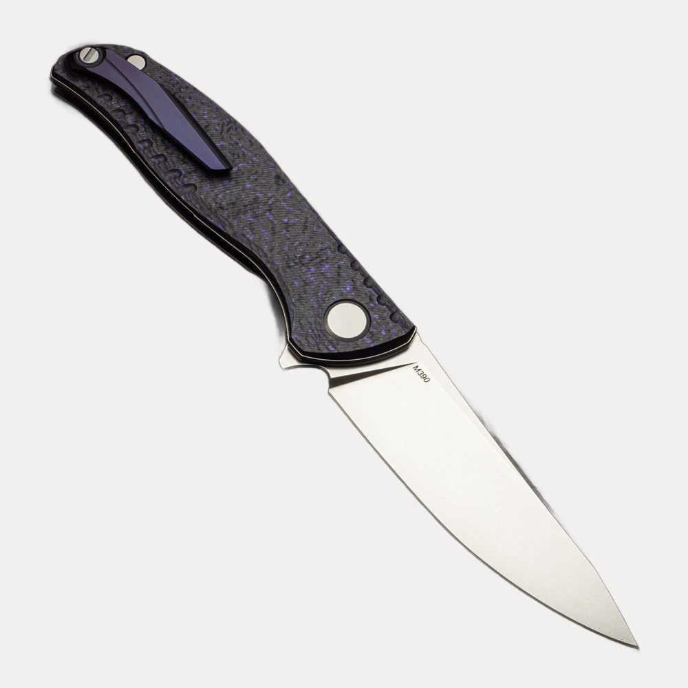 SHIROGOROV F3 NS - M390 Blade - Purple Carbon Fiber Handle - MRBS