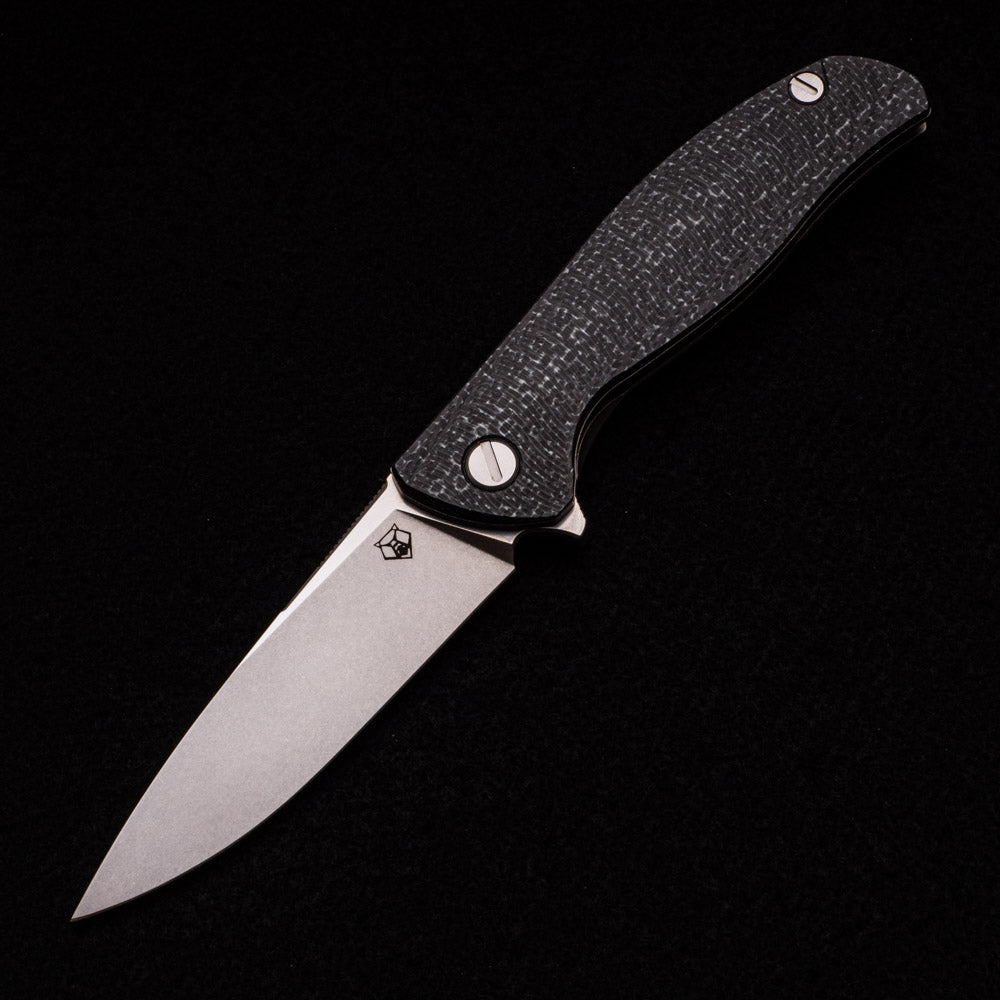 SHIROGOROV F3 – WHITE CARBON FIBER HANDLE – M390 BLADE – MRBS