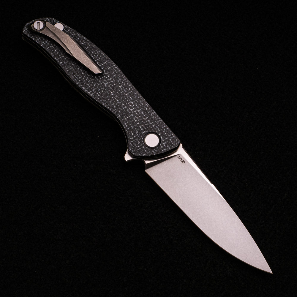 SHIROGOROV F3 – WHITE CARBON FIBER HANDLE – M390 BLADE – MRBS