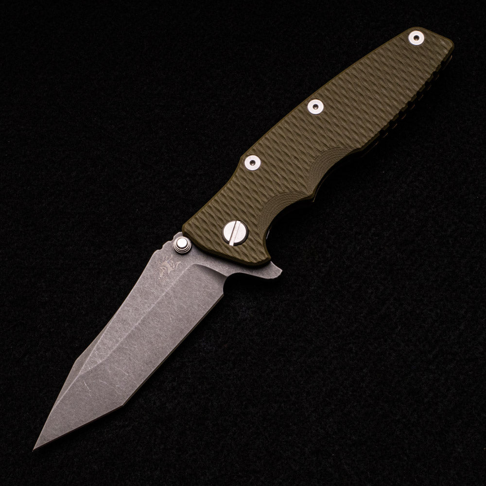 Hinderer Knives Eklipse 3.5″ – Tanto – Tri-Way – Battle Bronze OD Green G10