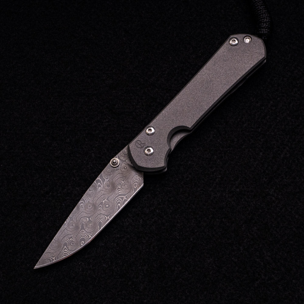 CHRIS REEVE SMALL SEBENZA 31 – SILVER DOUBLE THUMB LUGS – RAINDROP BLADE