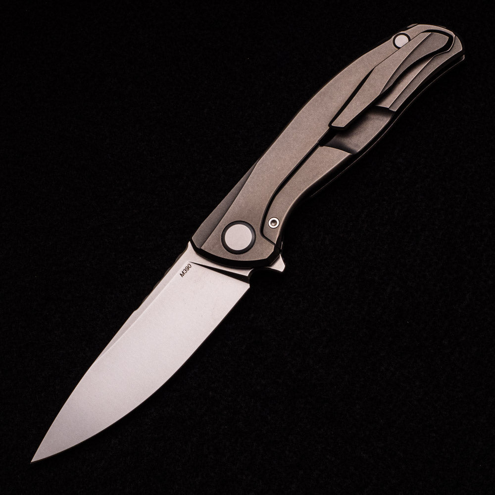 SHIROGOROV F95 ZERO LEFTY- M390 BLADE – TITANIUM HANDLE – MRBS