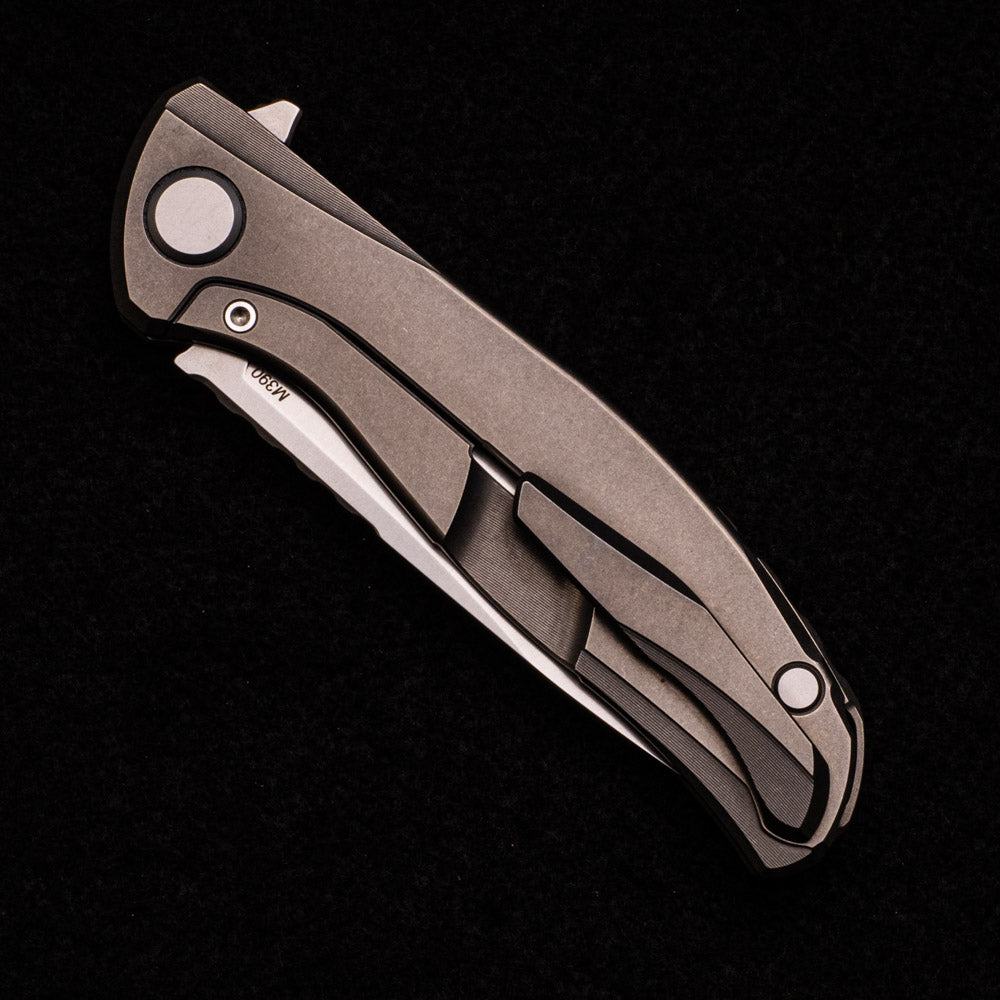 SHIROGOROV F95 ZERO LEFTY- M390 BLADE – TITANIUM HANDLE – MRBS