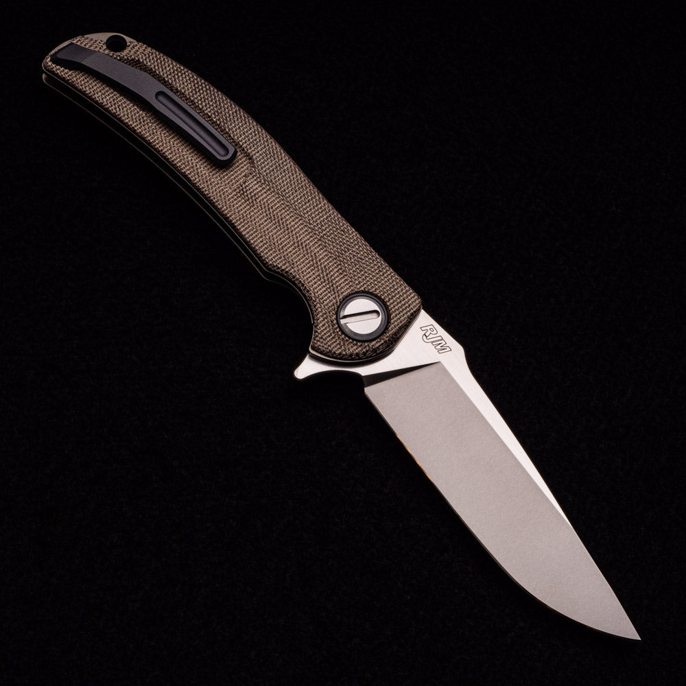 SHIROGOROV “LIMITED EDITION” RJ MARTIN DESIGN SOFT OVERKILL – M398 BLADE – GREEN CANVAS MICARTA HANDLE – RBS