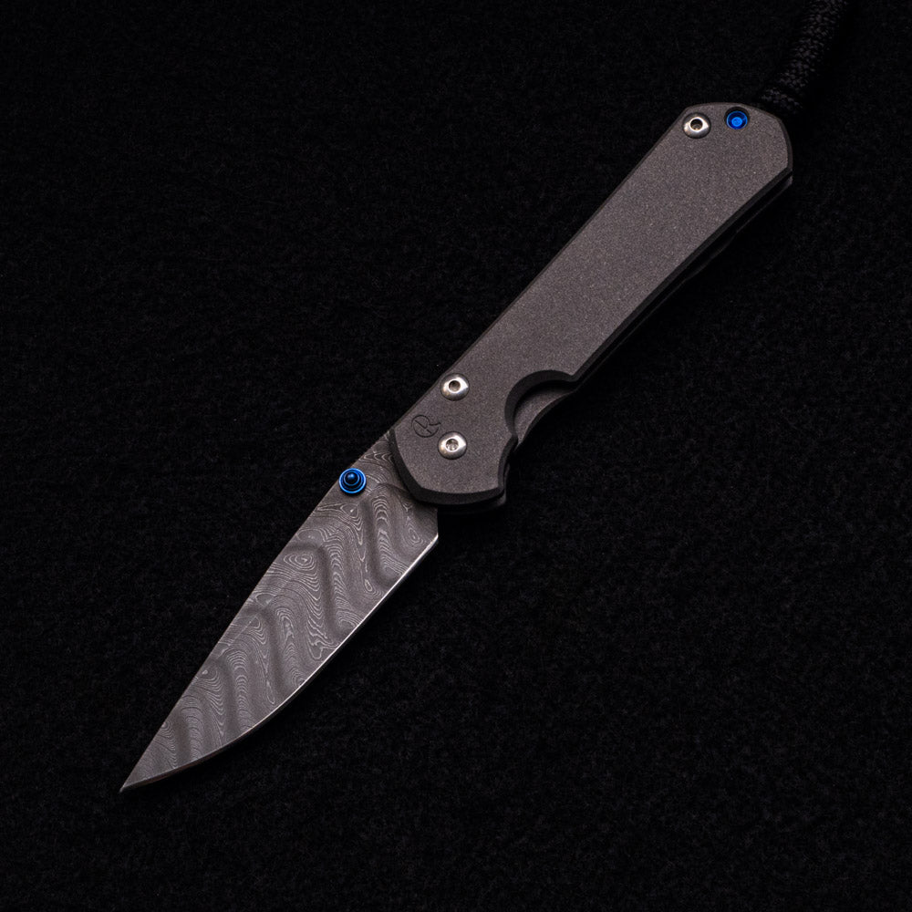 CHRIS REEVE SMALL SEBENZA 31 – BLUE DOUBLE THUMB LUGS – BOOMERANG BLADE