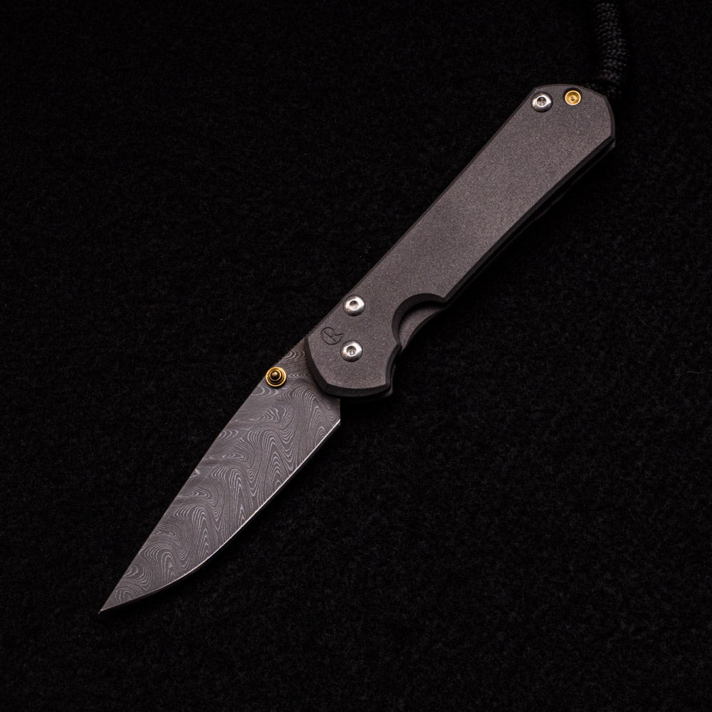 CHRIS REEVE SMALL SEBENZA 31 – GOLD DOUBLE THUMB LUGS – BOOMERANG BLADE