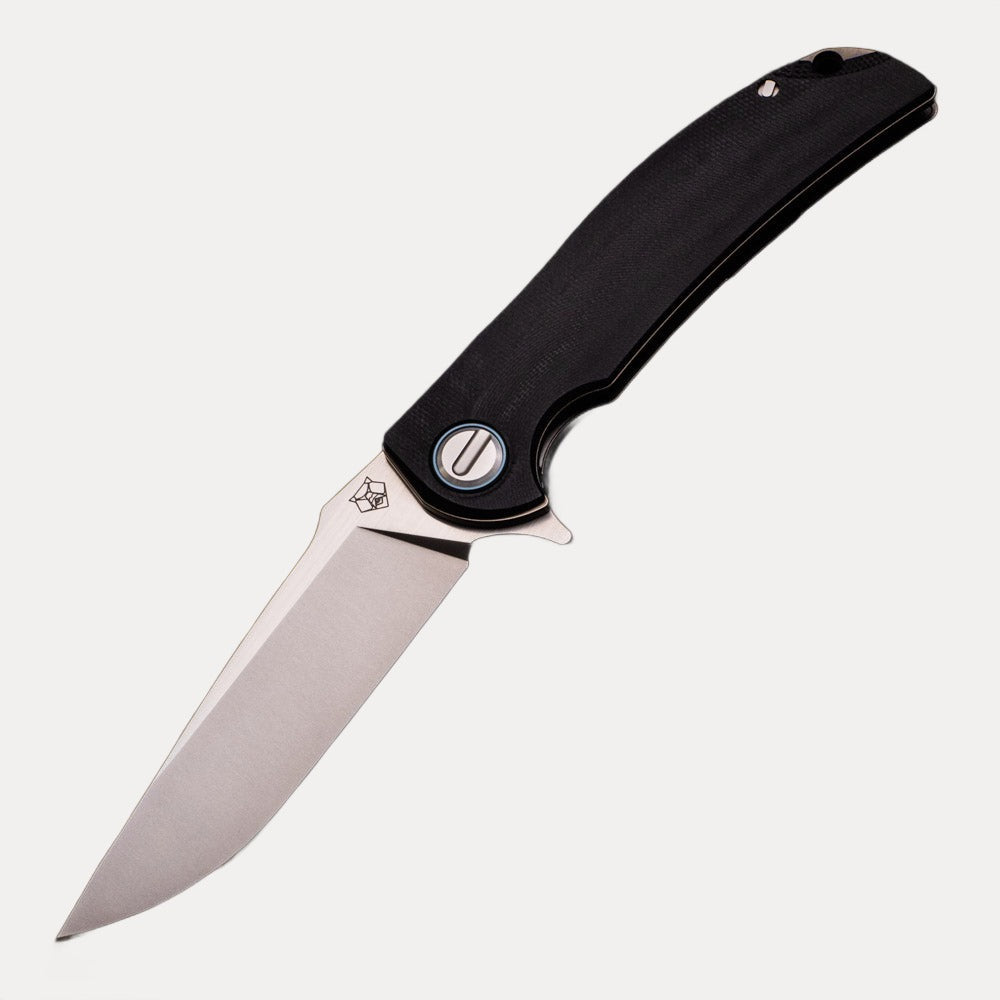 SHIROGOROV “LIMITED EDITION” RJ MARTIN DESIGN SOFT OVERKILL – M398 BLADE – BLACK CANVAS MICARTA HANDLE – RBS