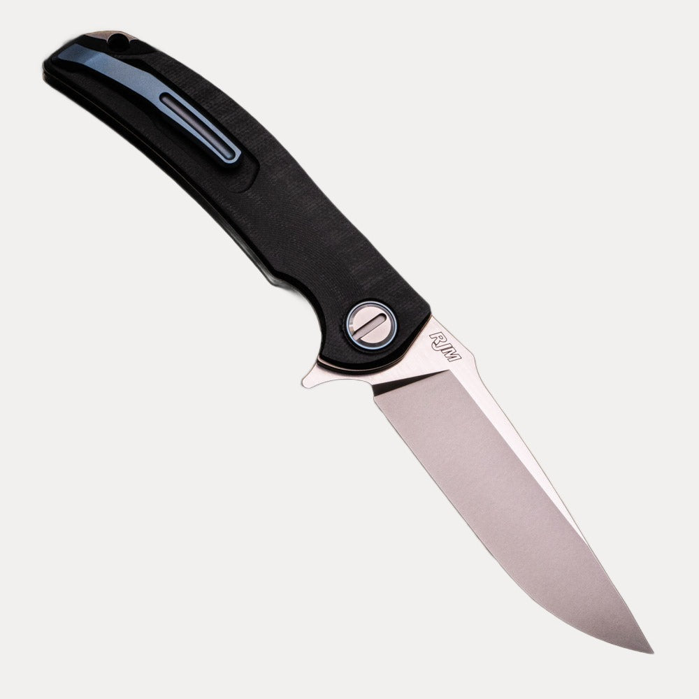 SHIROGOROV “LIMITED EDITION” RJ MARTIN DESIGN SOFT OVERKILL – M398 BLADE – BLACK CANVAS MICARTA HANDLE – RBS