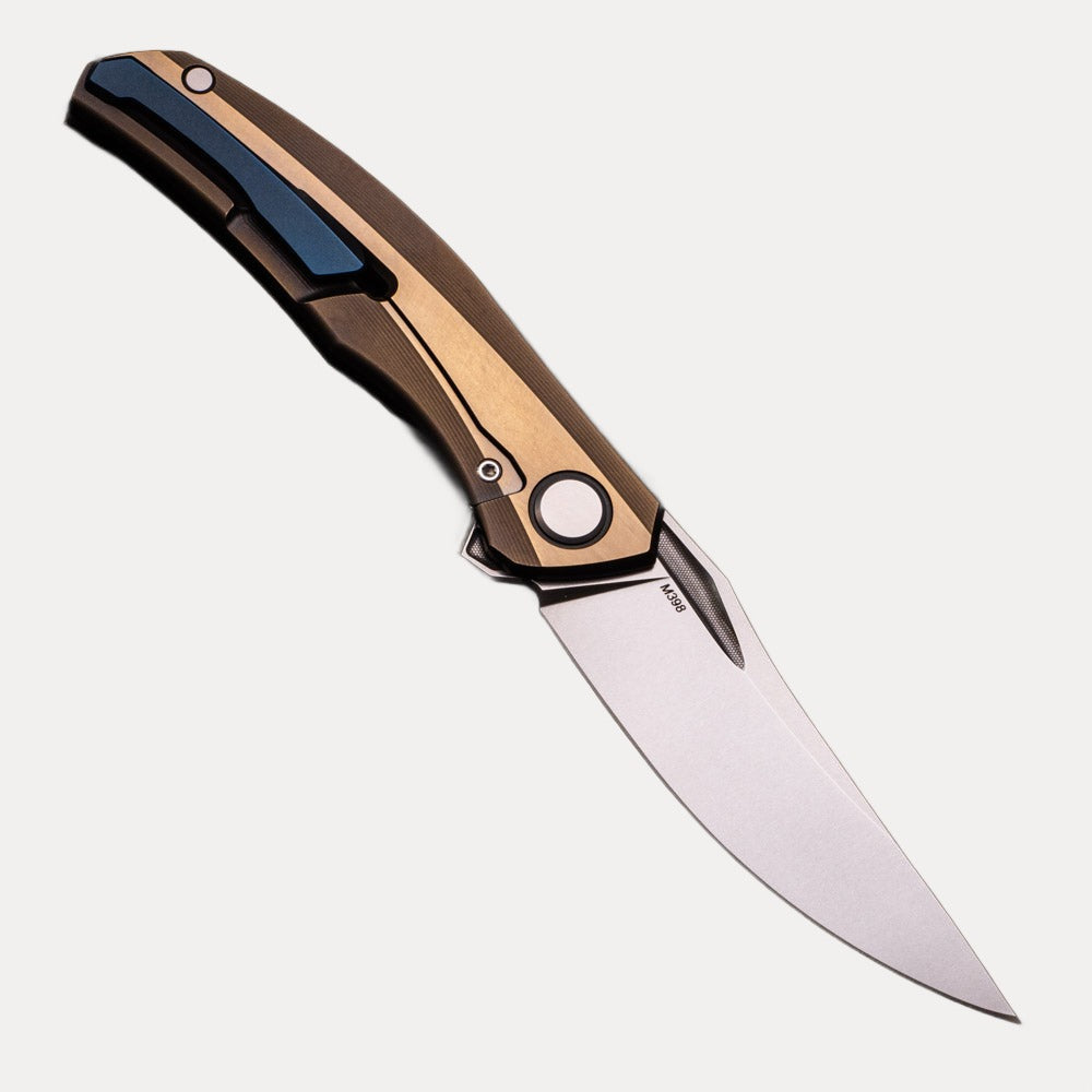 Shirogorov Knives Quantum – Bronze Titanium Handle – M398 Blade – MRBS