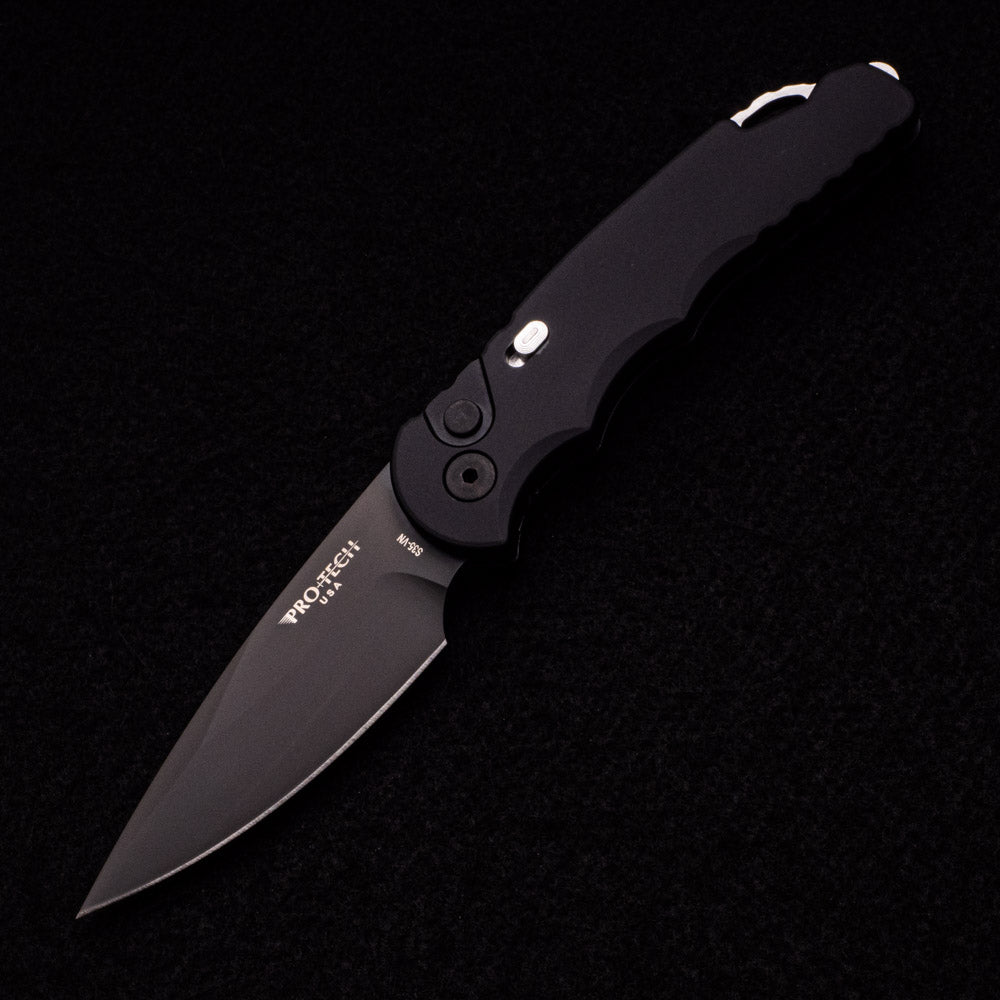 Pro-Tech Knives Tactical Response 5 Auto – Black Handle – Black Blade – Plain Edge T503