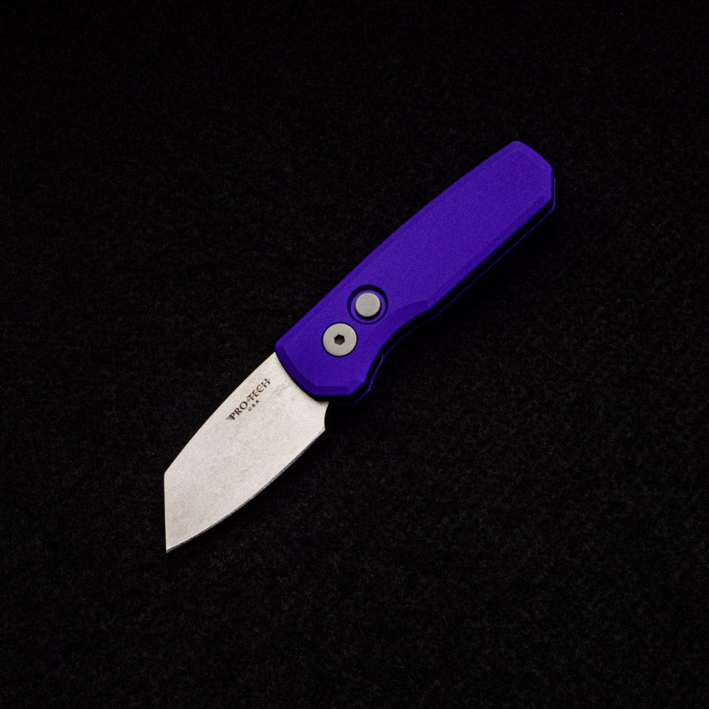 Pro-Tech Knives Runt 5 – Purple Aluminum Handle – Stonewash Magnacut Reverse Tanto Blade – R5401-Purple