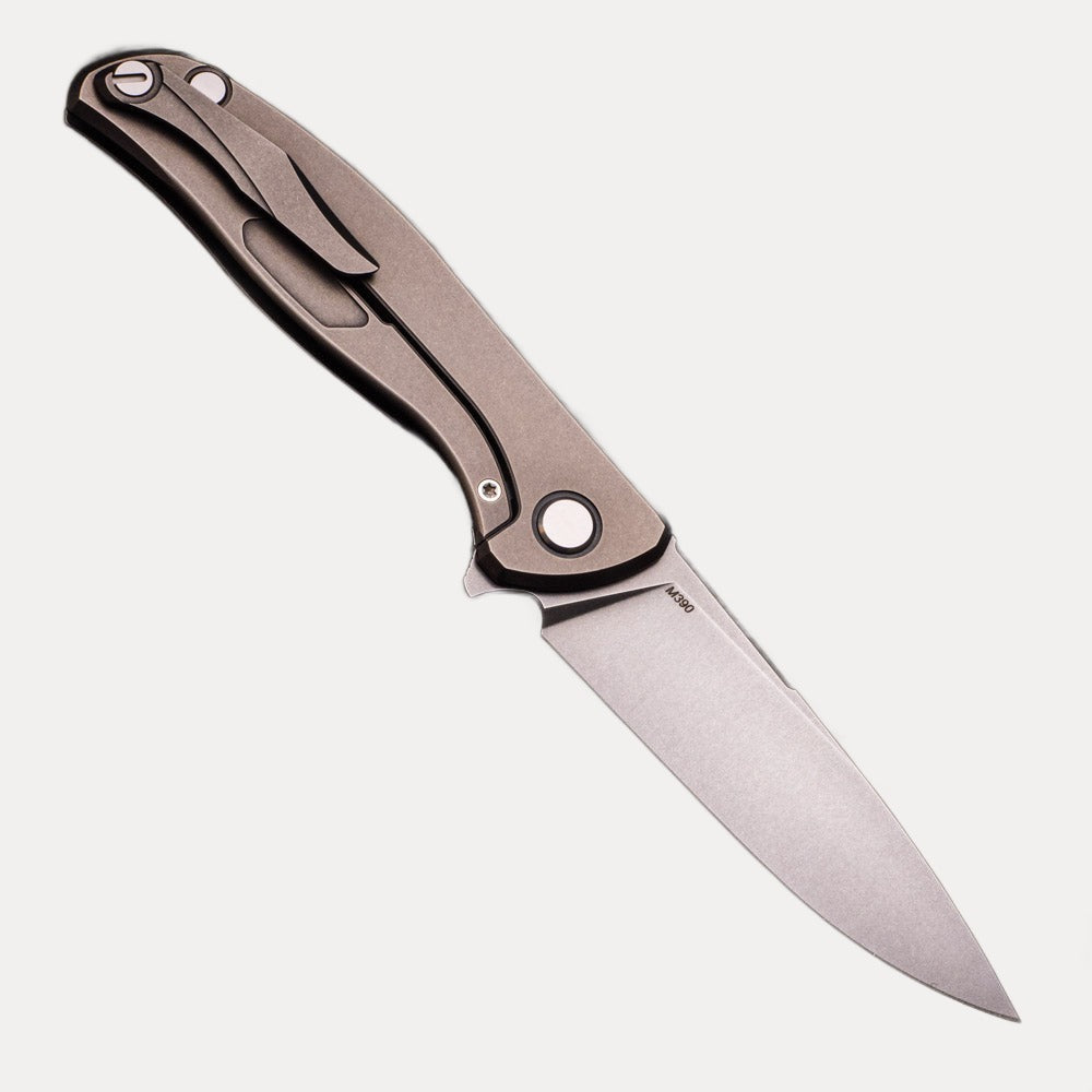 SHIROGOROV F95R SLIM – TITANIUM HANDLE – M390 BLADE – MRBS