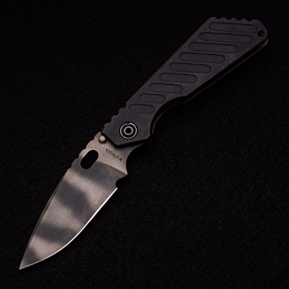 Strider Knives SMF – Titanium - Aluminum Handle – Tiger Stripe Drop Point CPM 20CV Blade