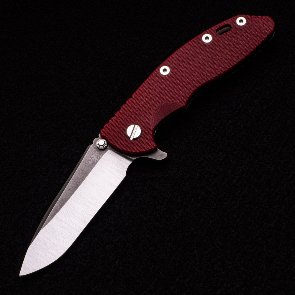 Hinderer Knives XM-18 3.5″ – Tri-Way – Recurve – Battle Bronze – Red G10