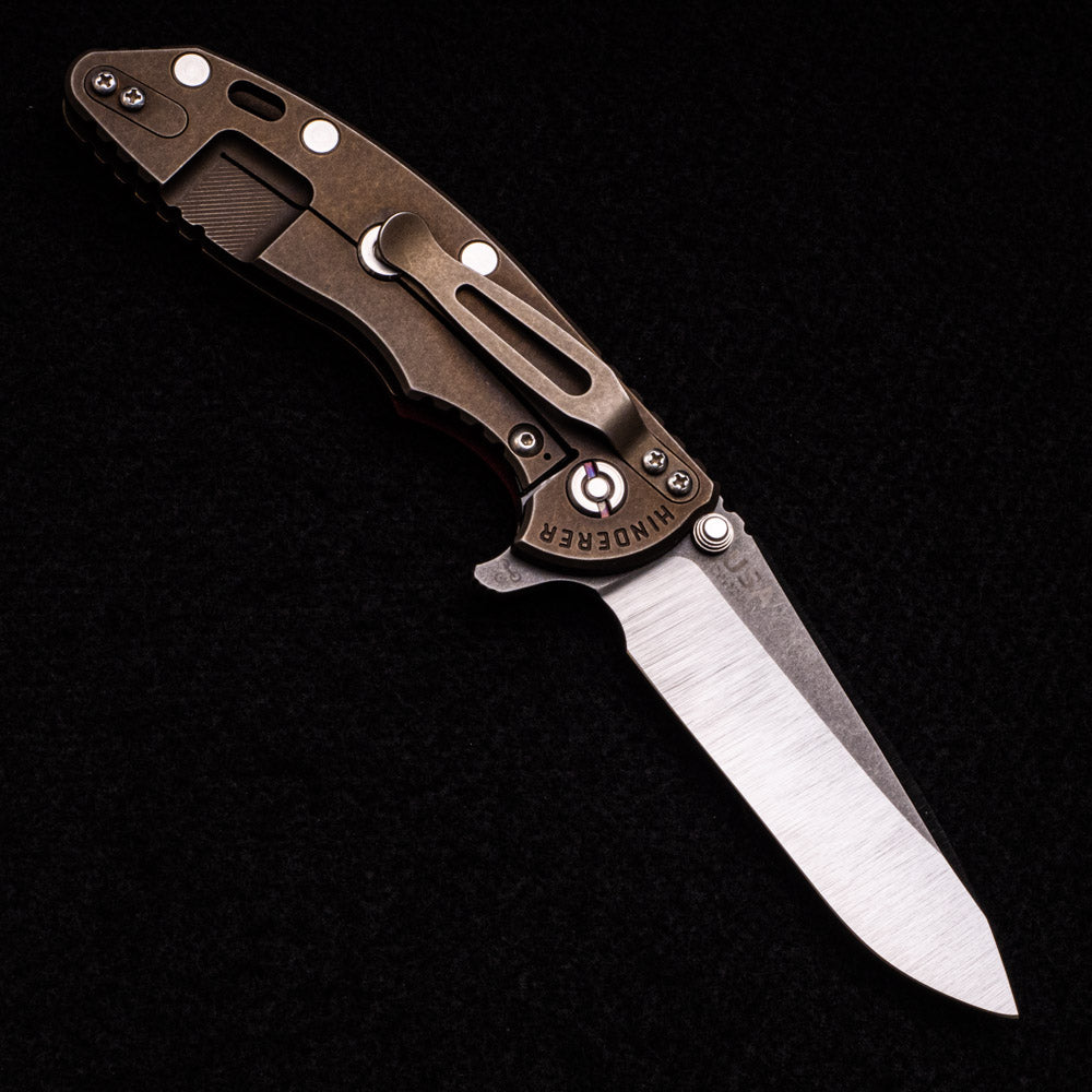 Hinderer Knives XM-18 3.5″ – Tri-Way – Recurve – Battle Bronze – Red G10