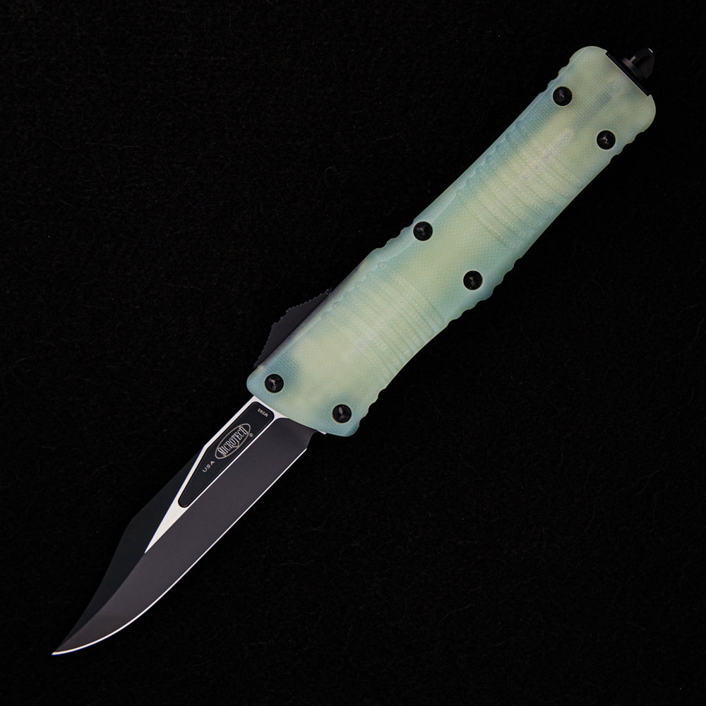 MICROTECH COMBAT TROODON BOWIE SIGNATURE SERIES JADE GREEN G10 COMPOSITE TOP STANDARD 146-1 GTJGS S/N 006