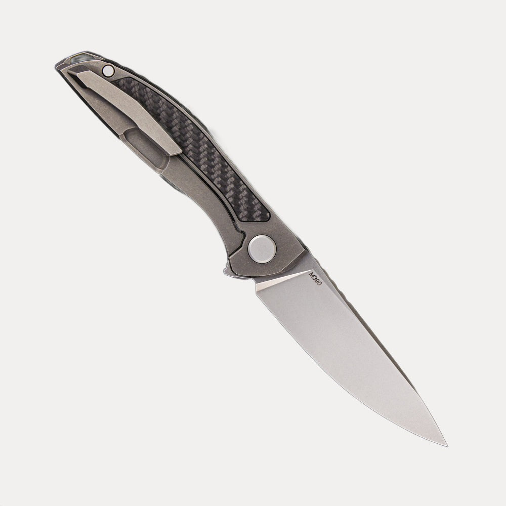 SHIROGOROV HATION ZERO – M390 BLADE – CARBON FIBER & TITANIUM HANDLE – MRBS