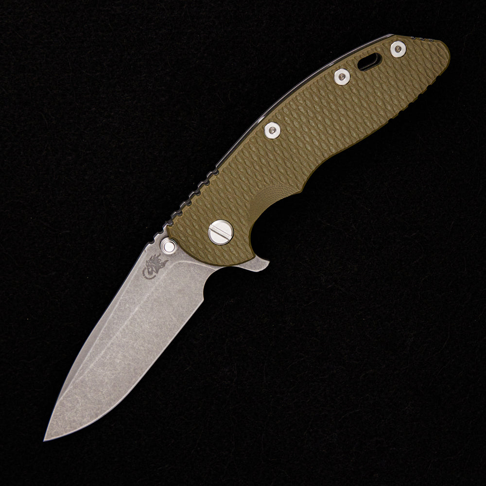 Hinderer Knives XM-18 3.5″ – S45VN Spearpoint – Tri-Way – Working Finish – OD Green G10