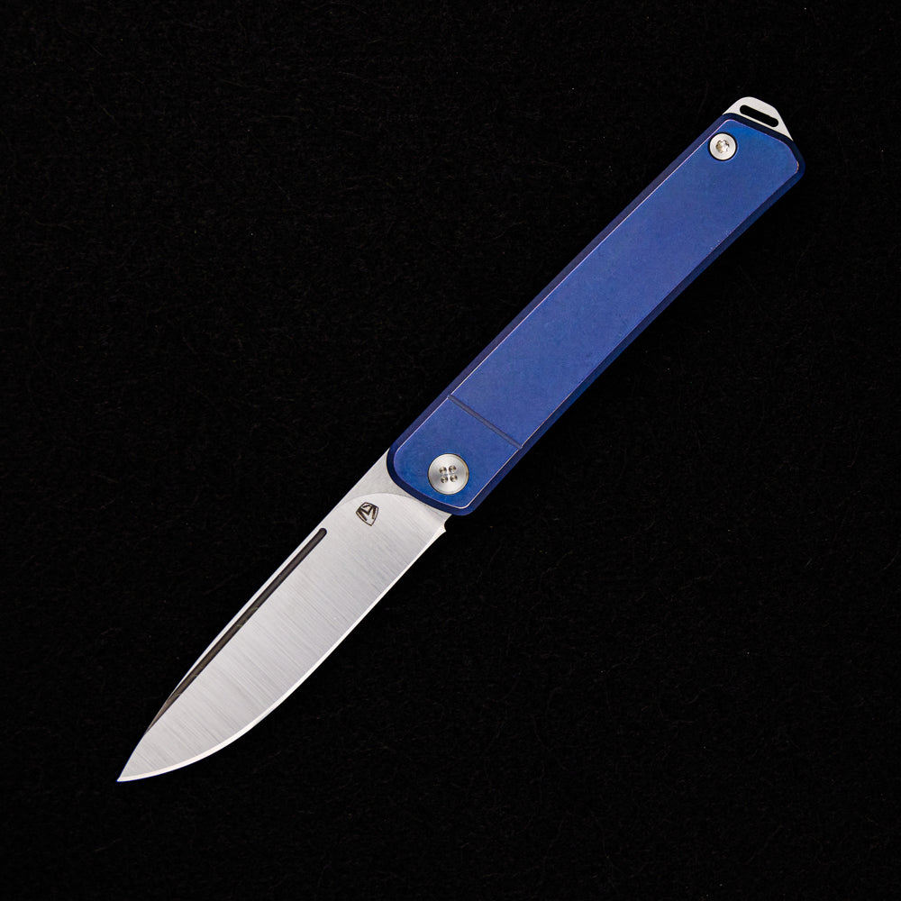 Medford Gentleman Jack – Blue Anodized Titanium Handle – Tumbled S35VN Blade