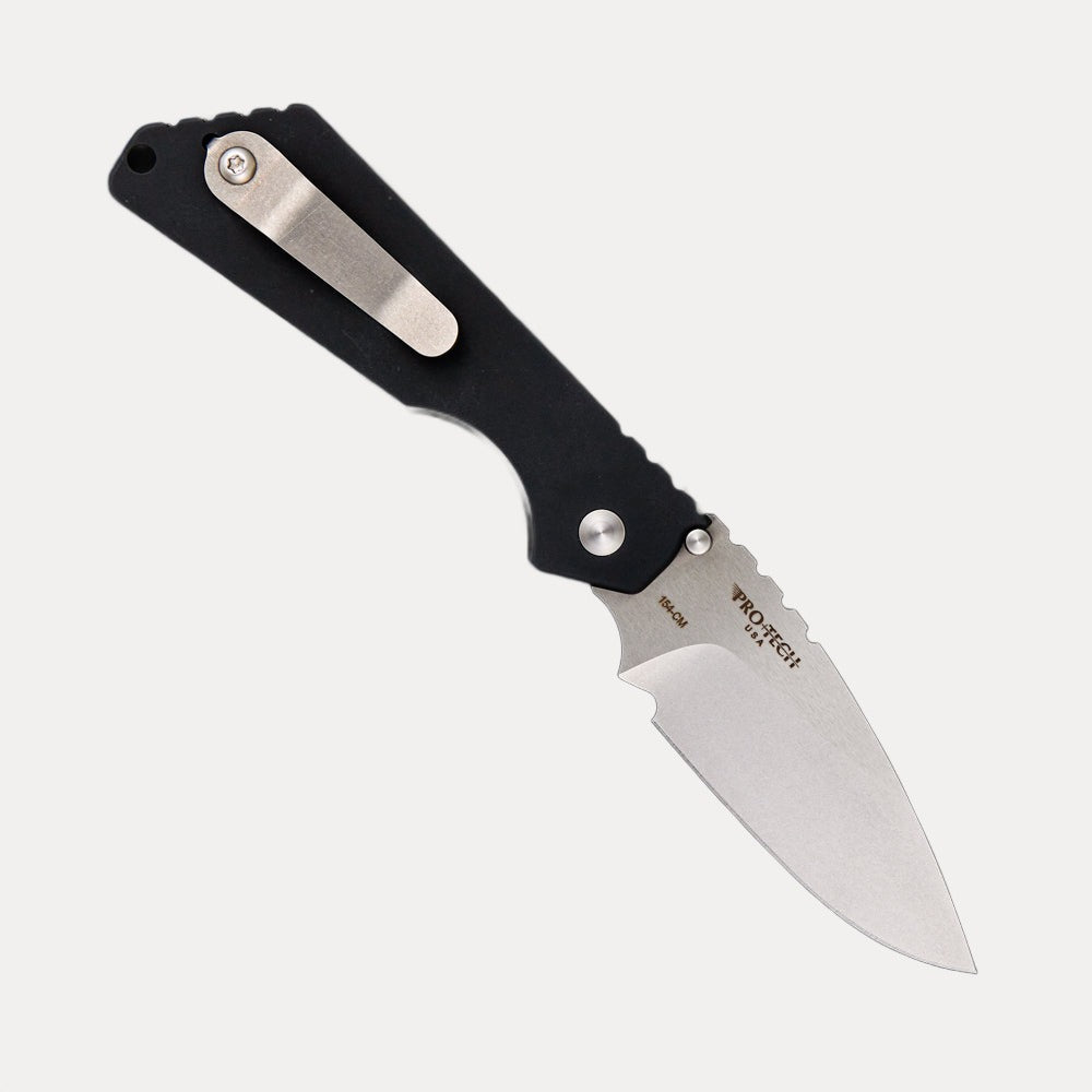 Pro-Tech Knives Strider SNG – Grey G-10 – Black Aluminum – Stonewashed Blade