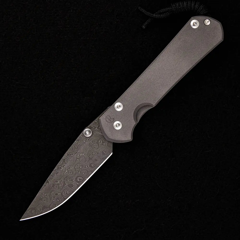 CHRIS REEVE LARGE SEBENZA 31 – SILVER DOUBLE THUMB LUGS – RAINDROP BLADE