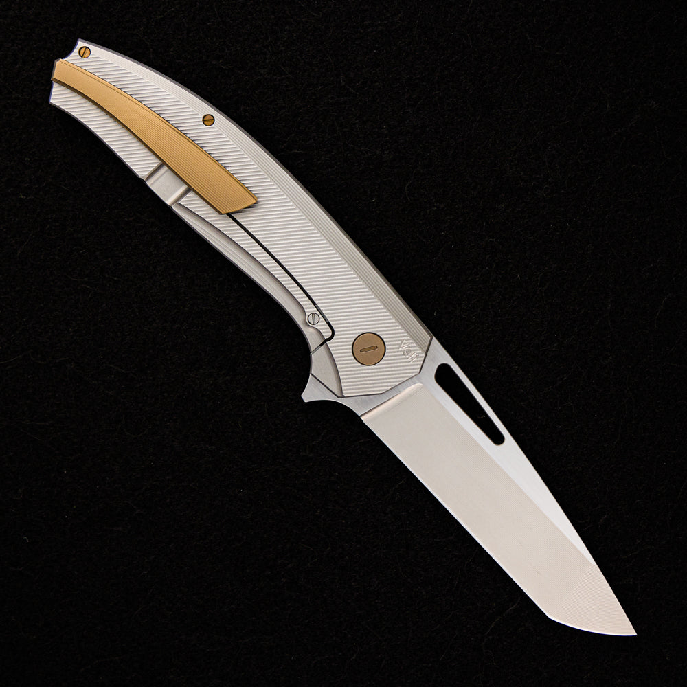 Hog House Knives Veli – Titanium Handle – RWL-34 Blade – Bronze Titanium Hardware