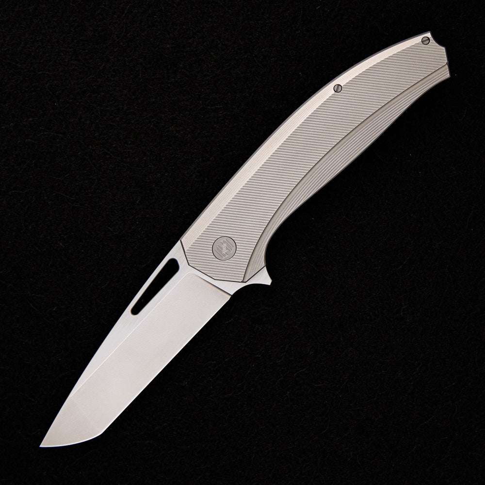 Hog House Knives Veli – Titanium Handle – RWL-34 Blade – Silver Titanium Hardware